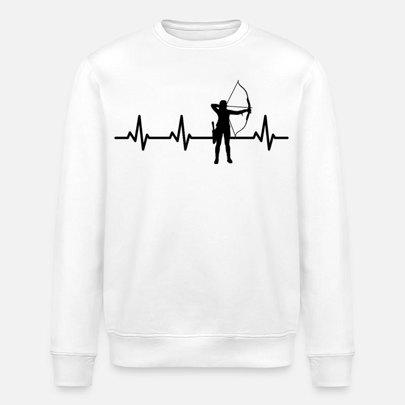 Bogensport Mädchen Kardiogramm - Stanley/Stella Unisex Bio-Sweatshirt ROLLER - Weiß