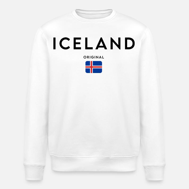 Icelandic Pride, Island Flagge - Stanley/Stella Unisex Bio-Sweatshirt ROLLER - Weiß