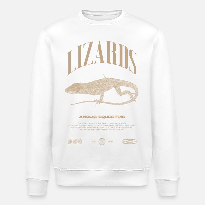 Cuban Knight Anole Reptile Keeper Lizard - Stanley/Stella ROLLER Unisex Organic Sweatshirt - white