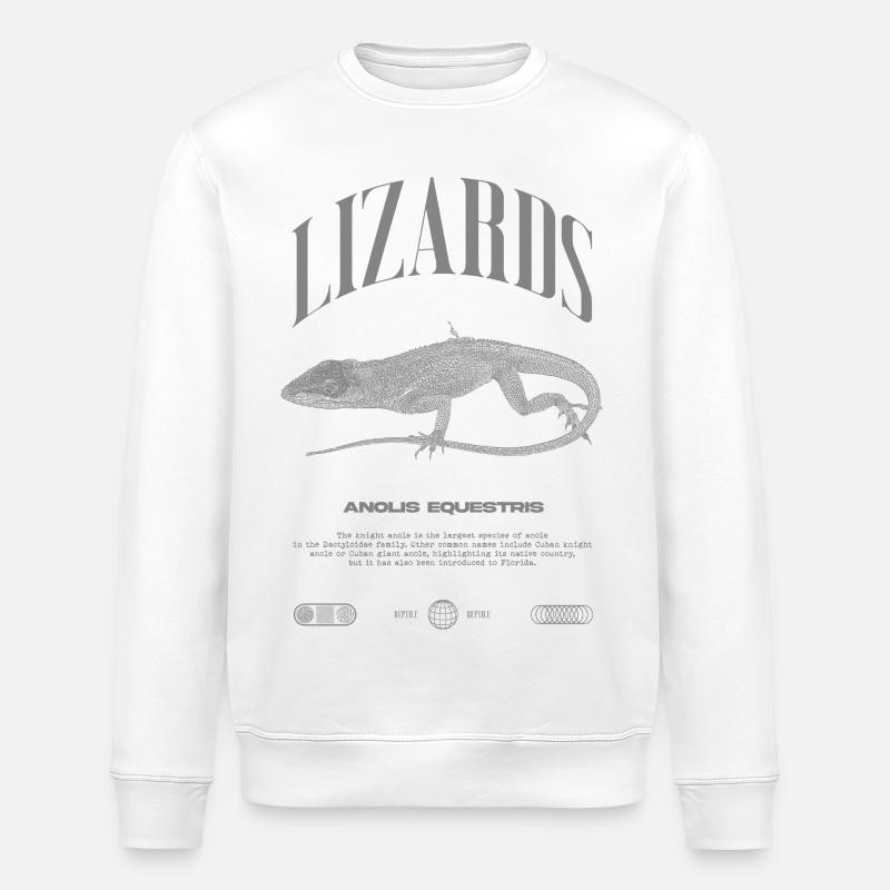 Cuban Knight Anole Reptile Keeper Lizard - Stanley/Stella ROLLER Unisex Organic Sweatshirt - white