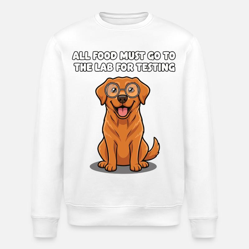 Laborhund mit Brille Spruch - Stanley/Stella Unisex Bio-Sweatshirt ROLLER - Weiß
