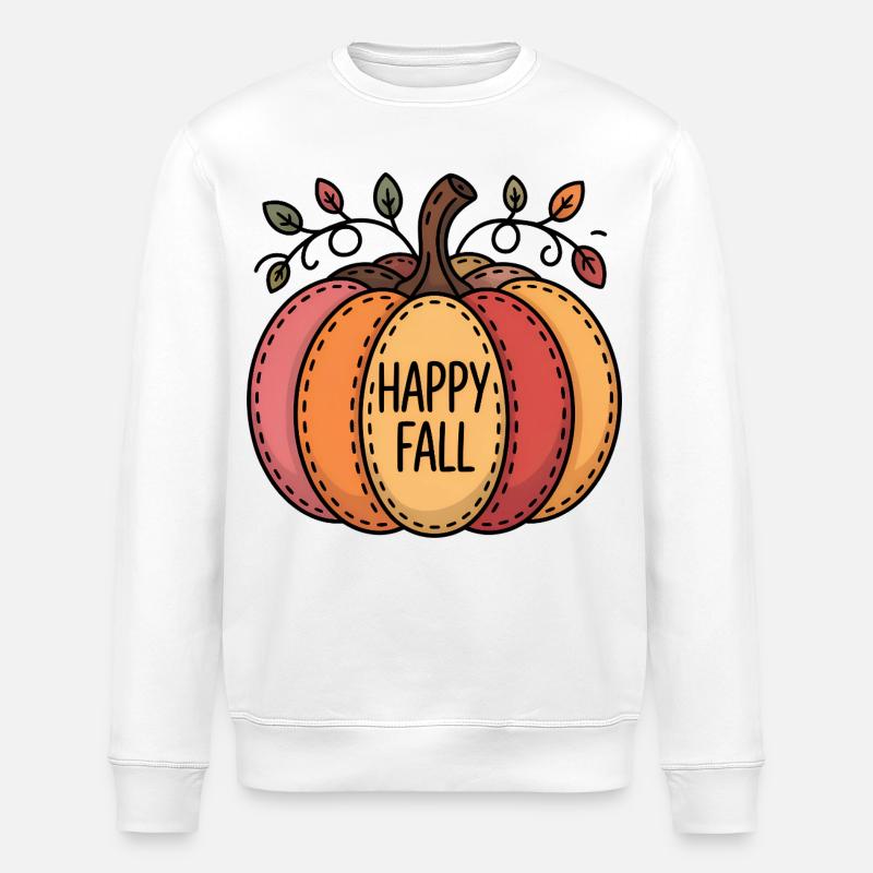 Happy Fall Pumpkin Patch - Stanley/Stella ROLLER Unisex Organic Sweatshirt - white