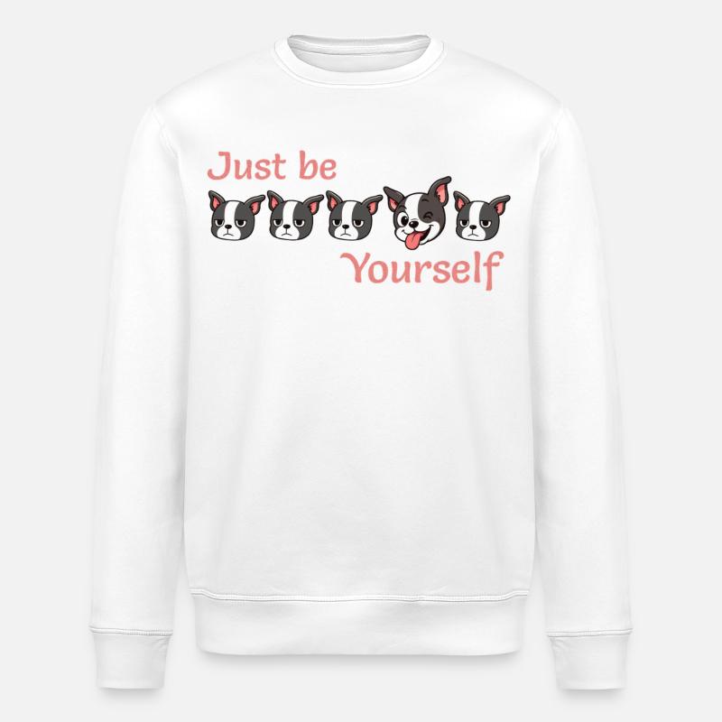 Boston - Sei einfach - du selbst - Pink - Stanley/Stella Unisex Bio-Sweatshirt ROLLER - Weiß