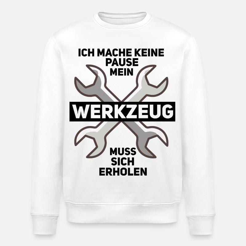 Nothing works without tools - Stanley/Stella ROLLER Unisex Organic Sweatshirt - white