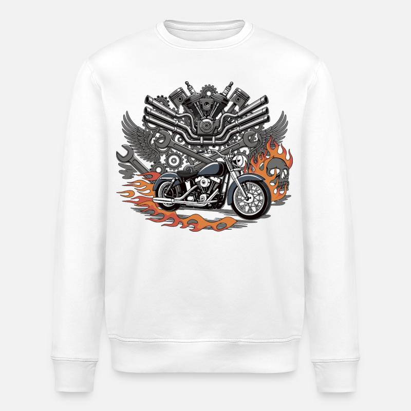 Flammencruiser Motorkraft - Stanley/Stella Unisex Bio-Sweatshirt ROLLER - Weiß
