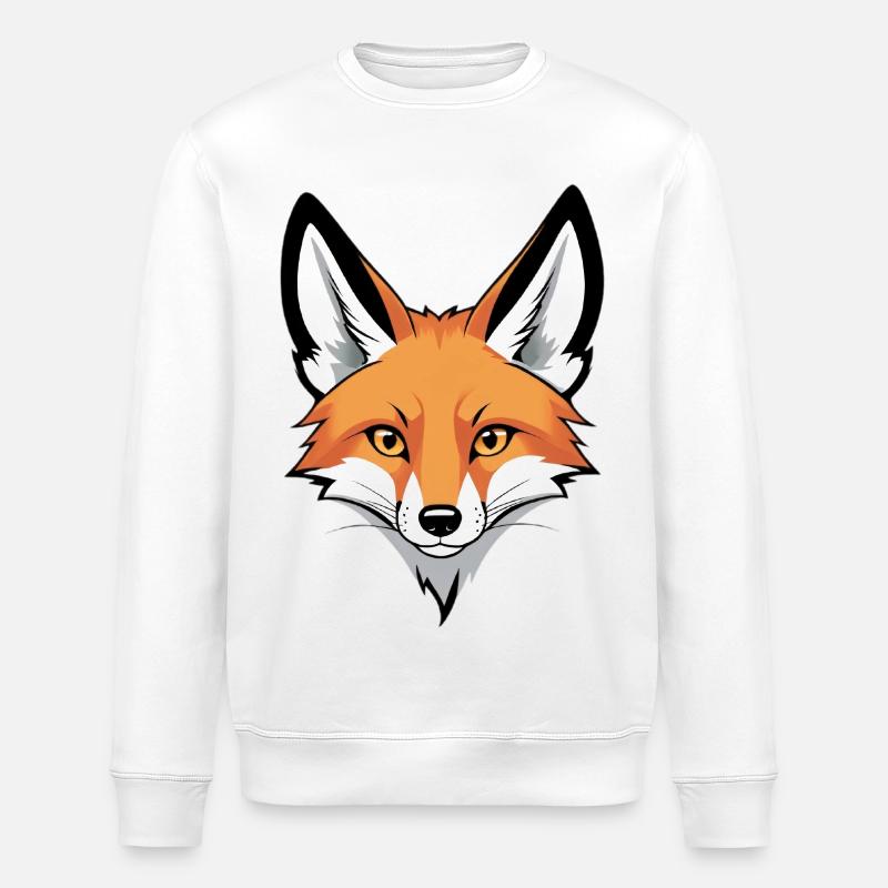 Fuchs Kopf Illustration - Stanley/Stella Unisex Bio-Sweatshirt ROLLER - Weiß