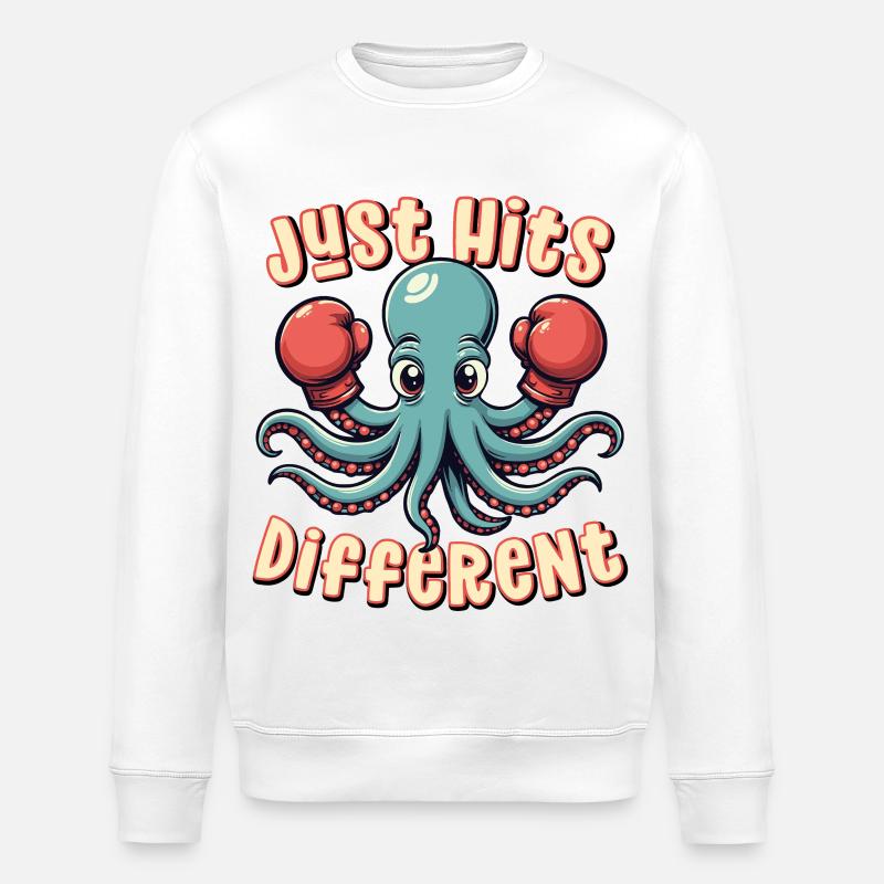 Just Hits Different - Stanley/Stella ROLLER Unisex Organic Sweatshirt - white