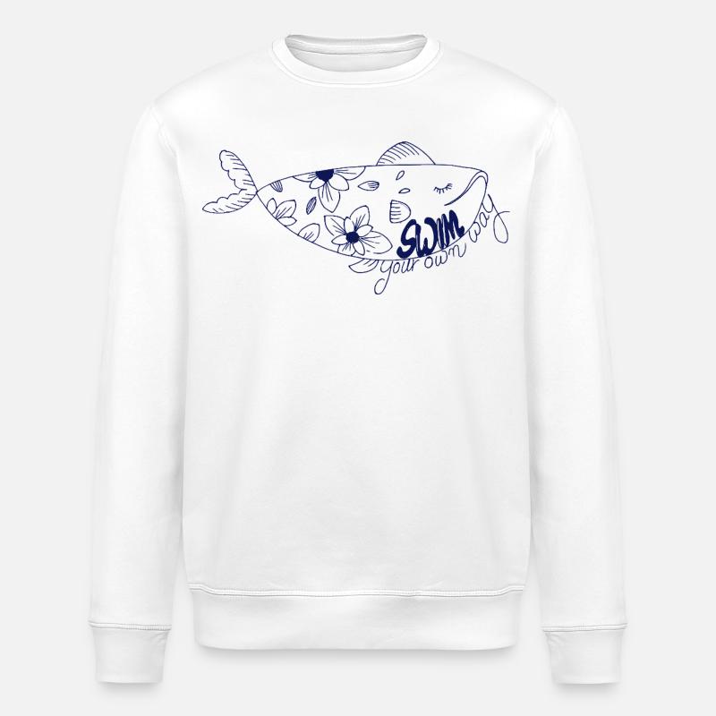 Schwimm deinen eigenen Weg - Stanley/Stella Unisex Bio-Sweatshirt ROLLER - Weiß