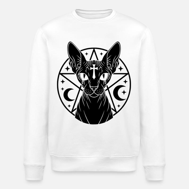 Occulte Sphynx Cat - Sweat bio ROLLER Stanley/Stella Unisexe - blanc