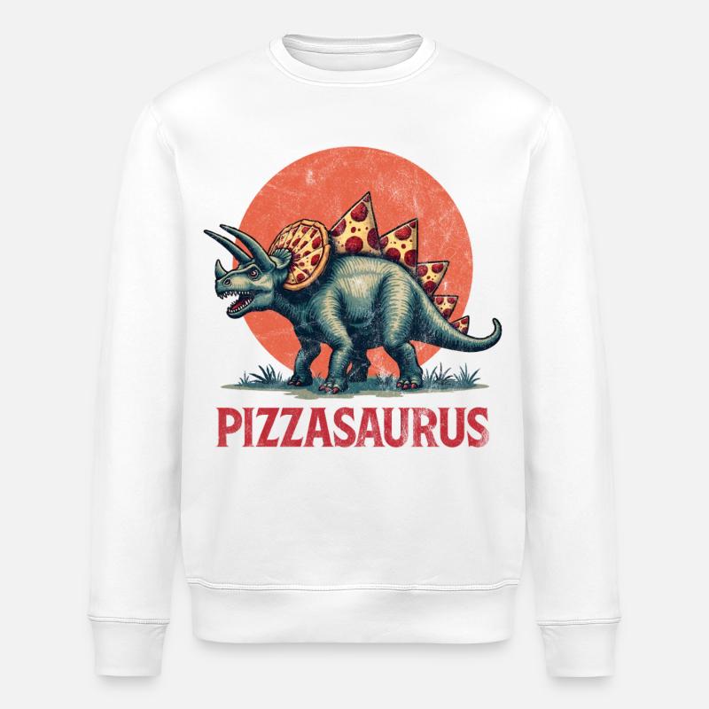 Pizzasaurier - Stanley/Stella Unisex Bio-Sweatshirt ROLLER - Weiß