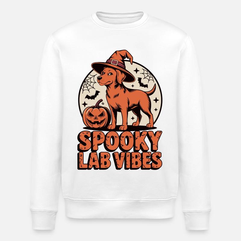 Spukiger Foxred Labrador Halloween - Stanley/Stella Unisex Bio-Sweatshirt ROLLER - Weiß