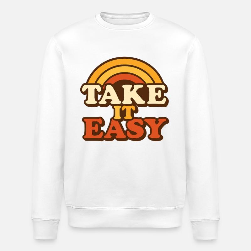 Take It Easy Retro Design - Stanley/Stella Unisex Bio-Sweatshirt ROLLER - Weiß