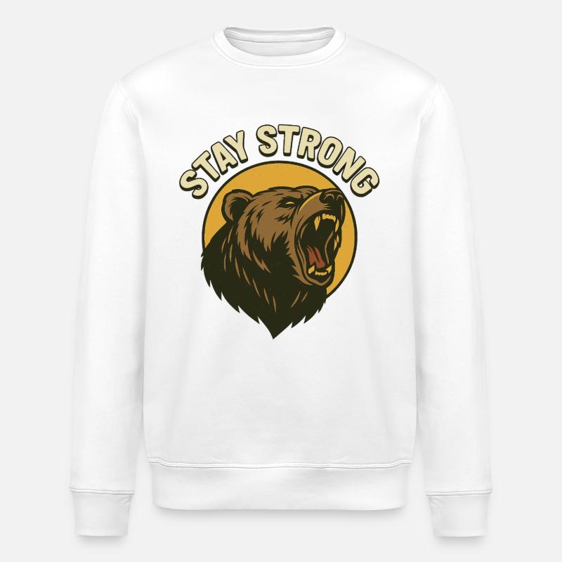 Bleib stark Bär Power Design - Stanley/Stella Unisex Bio-Sweatshirt ROLLER - Weiß