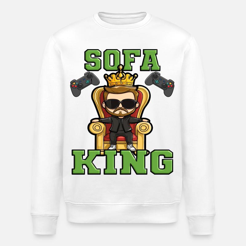 Sofa King - zocken gaming stream - Stanley/Stella Unisex Bio-Sweatshirt ROLLER - Weiß