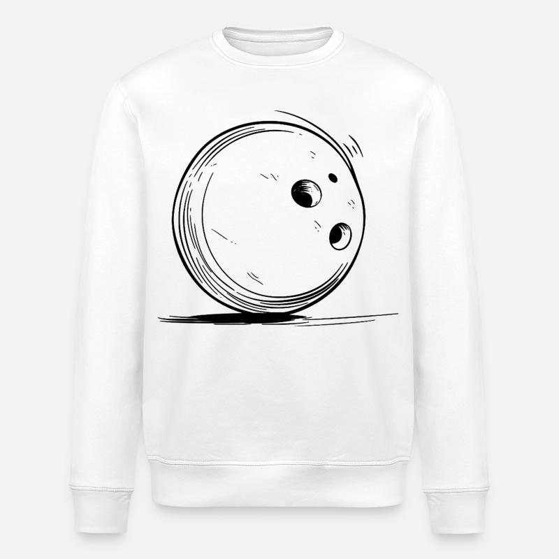 Dessin de boule de bowling - Sweat bio ROLLER Stanley/Stella Unisexe - blanc