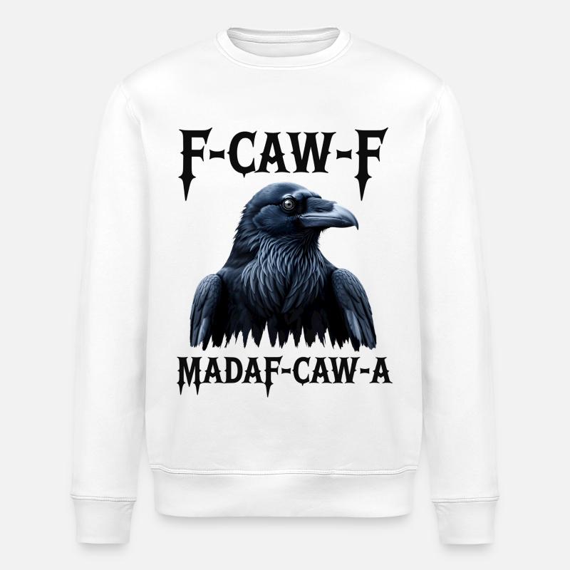 F-Caw Mada-Caw-A Raven Design - Sweat bio ROLLER Stanley/Stella Unisexe - blanc