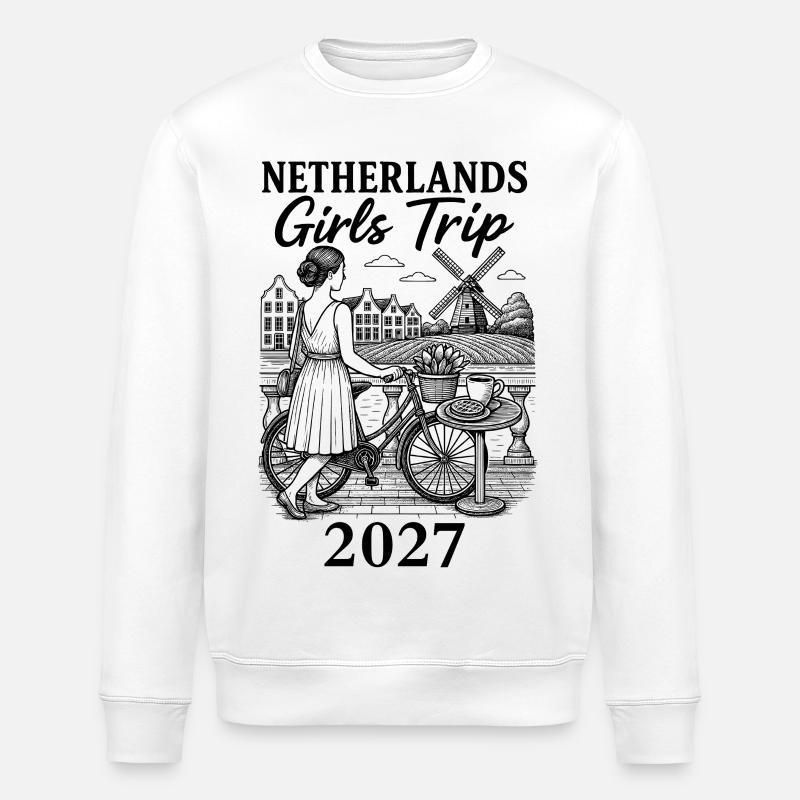 Nachtstern Skyline - Stanley/Stella Unisex Bio-Sweatshirt ROLLER - Weiß