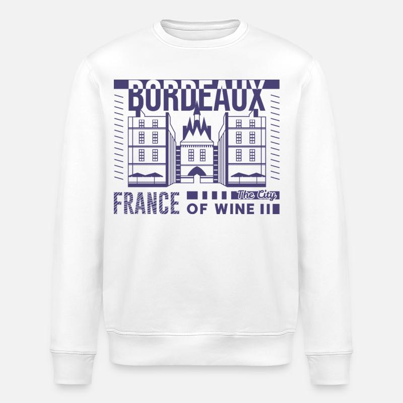 Bordeaux, Frankreich Tee - Stanley/Stella Unisex Bio-Sweatshirt ROLLER - Weiß