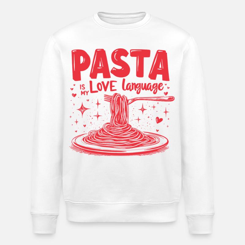 Pasta ist meine Liebessprache - Stanley/Stella Unisex Bio-Sweatshirt ROLLER - Weiß