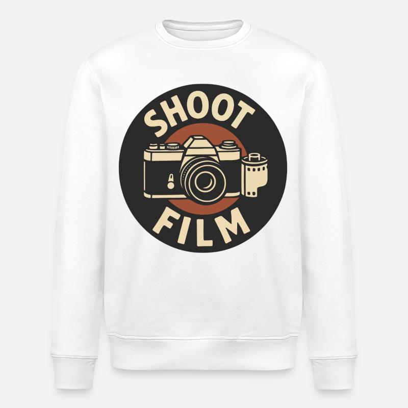 Shoot Film Retro Kamera - Stanley/Stella Unisex Bio-Sweatshirt ROLLER - Weiß