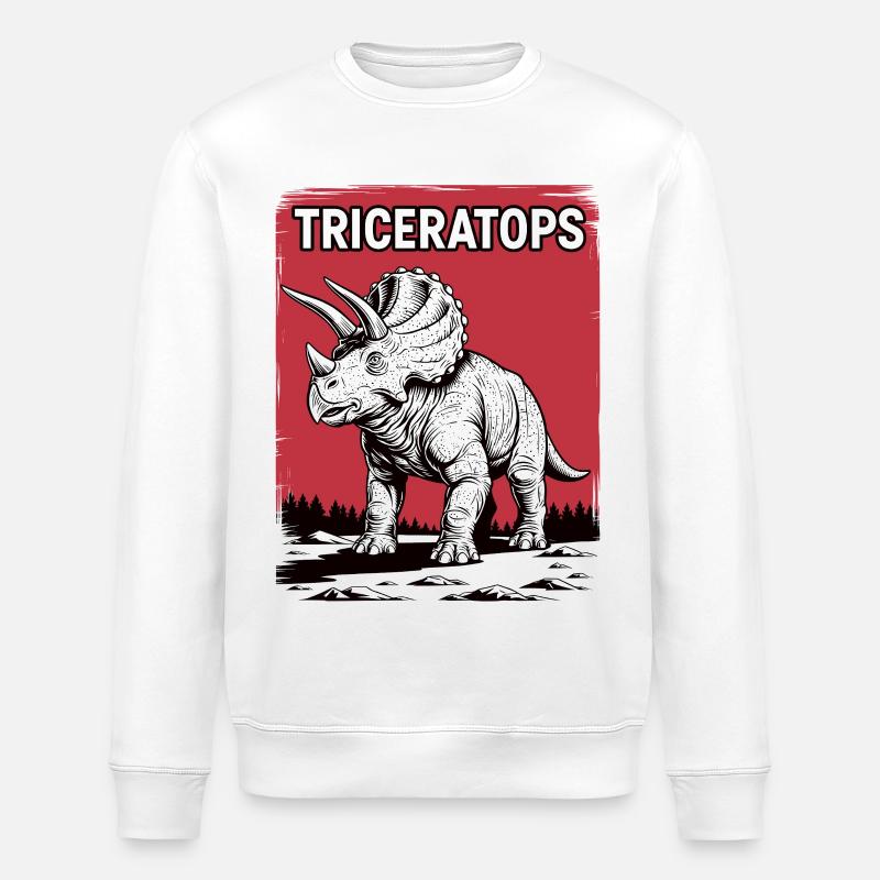 Triceratops Bold Sketch - Stanley/Stella Unisex Bio-Sweatshirt ROLLER - Weiß