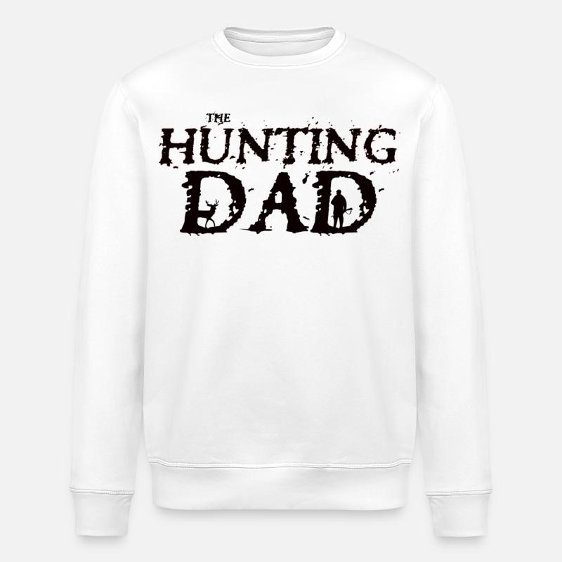 Le papa chasseur - Sweat bio ROLLER Stanley/Stella Unisexe - blanc