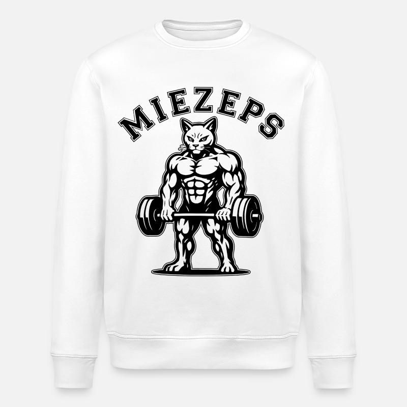 Miezeps - Muskelkater - Katze - Spruch - Stanley/Stella Unisex Bio-Sweatshirt ROLLER - Weiß
