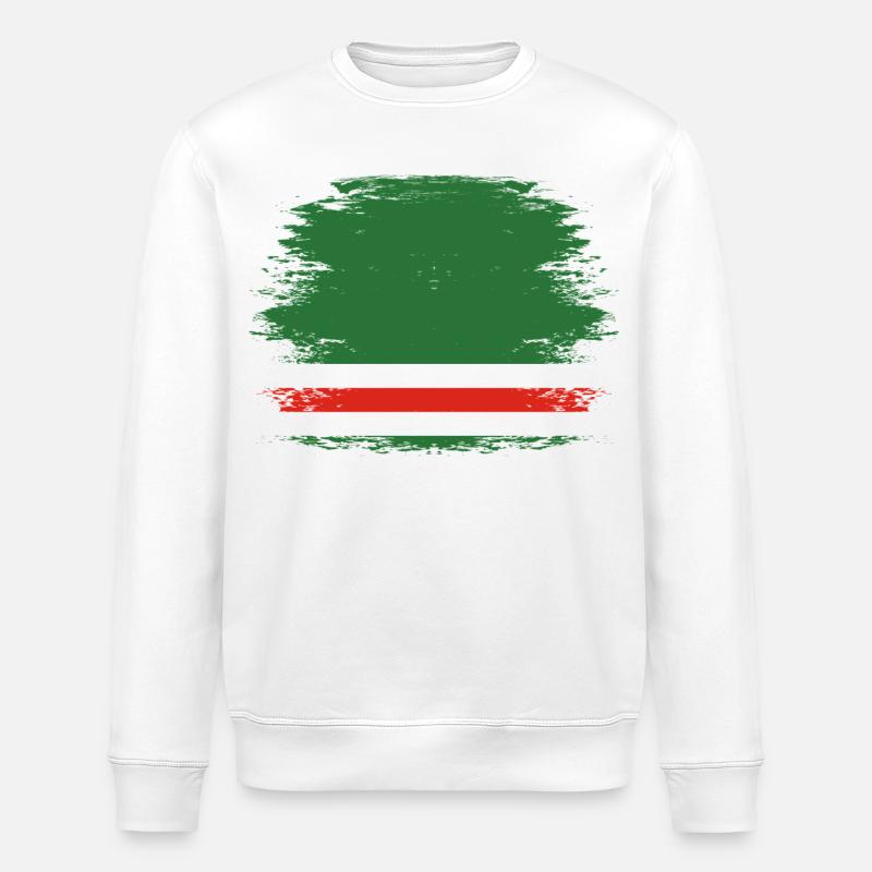 Drapeau de la Tchétchénie utilisé - Sweat bio ROLLER Stanley/Stella Unisexe - blanc