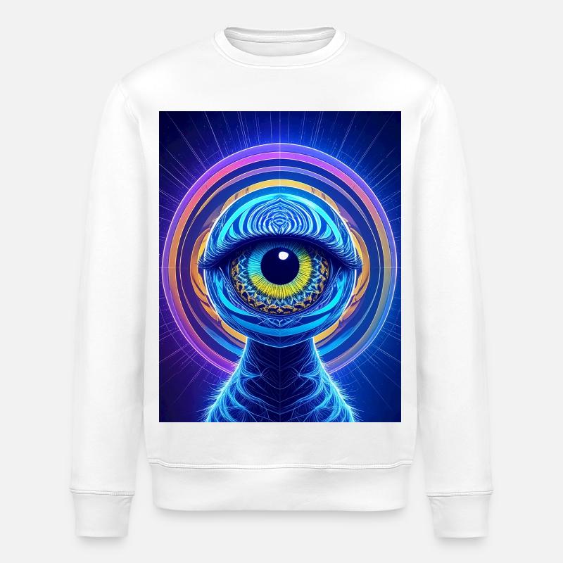 Neon Augenring Kosmischer Hyperrealismus - Stanley/Stella Unisex Bio-Sweatshirt ROLLER - Weiß
