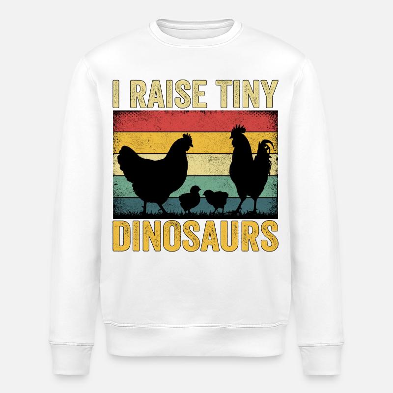 I Raise Tiny Dinosaurs - Stanley/Stella Unisex Bio-Sweatshirt ROLLER - Weiß