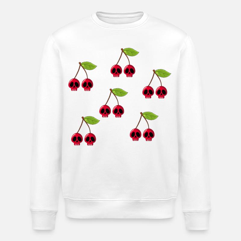 Cherry skulls - Stanley/Stella ROLLER Unisex Organic Sweatshirt - white