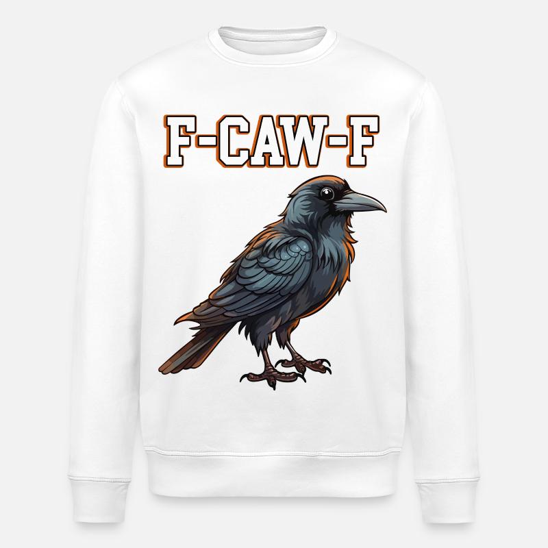 F-Caw-F Meme Krähe - Stanley/Stella Unisex Bio-Sweatshirt ROLLER - Weiß