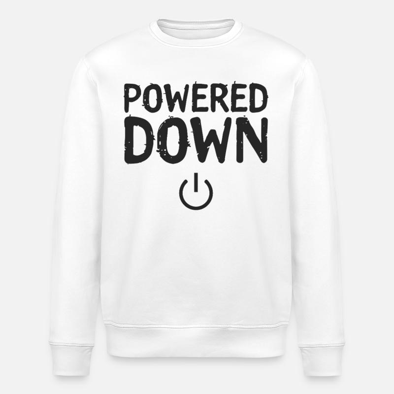 Powered Down Power Status Off - Stanley/Stella ROLLER Unisex Organic Sweatshirt - white