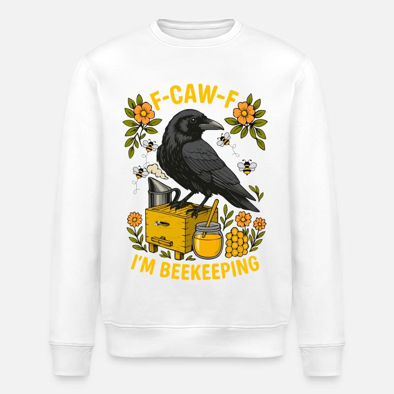F-Caw-F corbeau drôle - Sweat bio ROLLER Stanley/Stella Unisexe - blanc