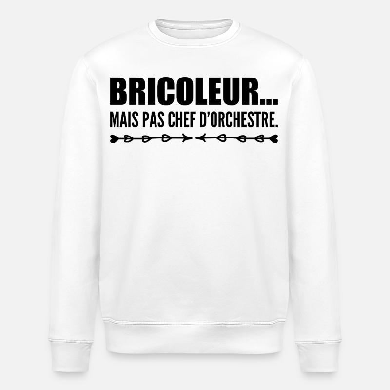 Attention, je bricole sans mode d’emploi - Sweat bio ROLLER Stanley/Stella Unisexe - blanc