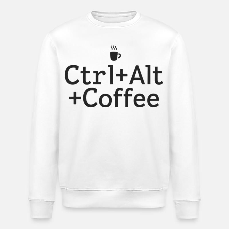 Kaffee-Pause Ctrl-Alt-Coffee - Stanley/Stella Unisex Bio-Sweatshirt ROLLER - Weiß