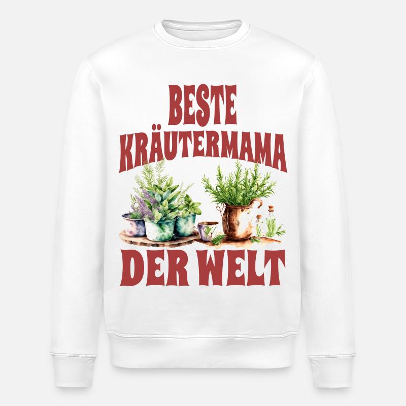Beste Kräutermama der Welt - Stanley/Stella Unisex Bio-Sweatshirt ROLLER - Weiß
