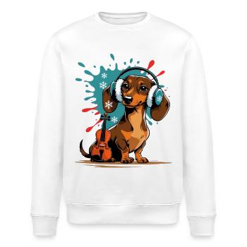 Teckel de musique d’hiver avec casque - Sweat bio ROLLER Stanley/Stella Unisexe - blanc - Devant - Nik (191cm)