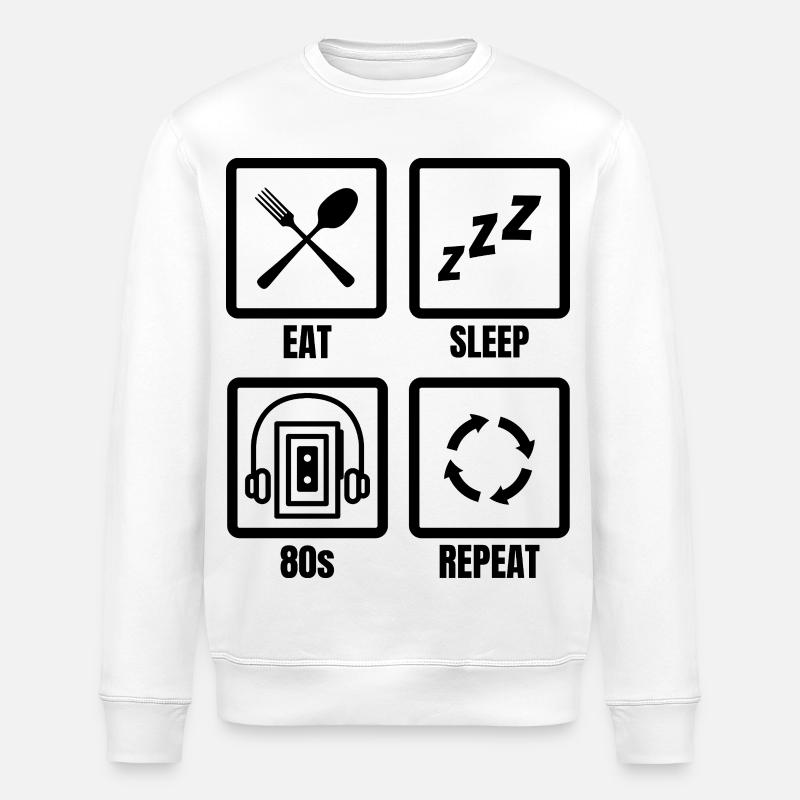 80s Schedule - Stanley/Stella ROLLER Unisex Organic Sweatshirt - white