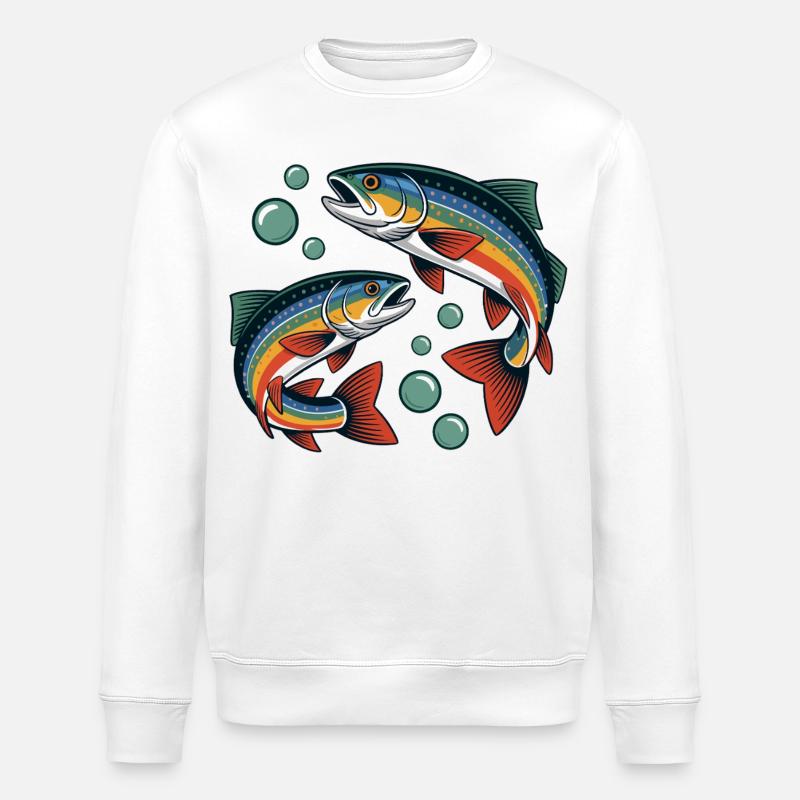 Regenbogenforellen - Stanley/Stella Unisex Bio-Sweatshirt ROLLER - Weiß