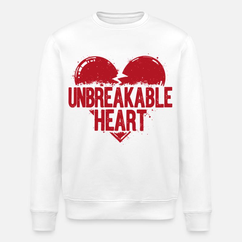 Unbreakable Heart Statement - Stanley/Stella Unisex Bio-Sweatshirt ROLLER - Weiß