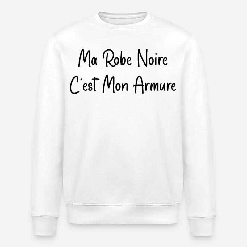 Ma robe noire est mon armure - Sweat bio ROLLER Stanley/Stella Unisexe - blanc