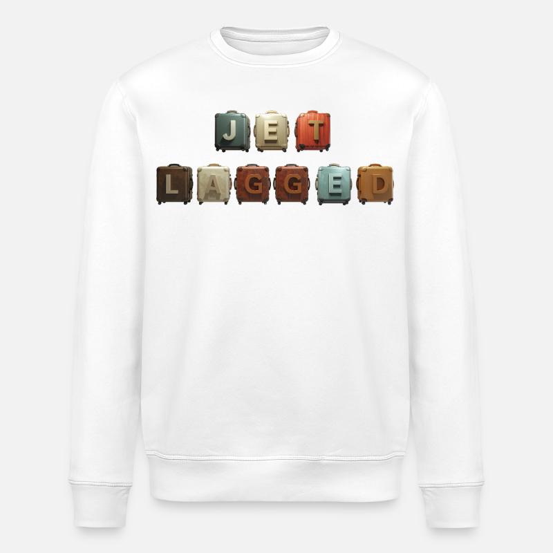 JET LAGGED – Koffer in der Luft - Stanley/Stella Unisex Bio-Sweatshirt ROLLER - Weiß