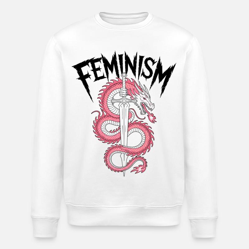 Drachenklinge Pink Feuer - Stanley/Stella Unisex Bio-Sweatshirt ROLLER - Weiß