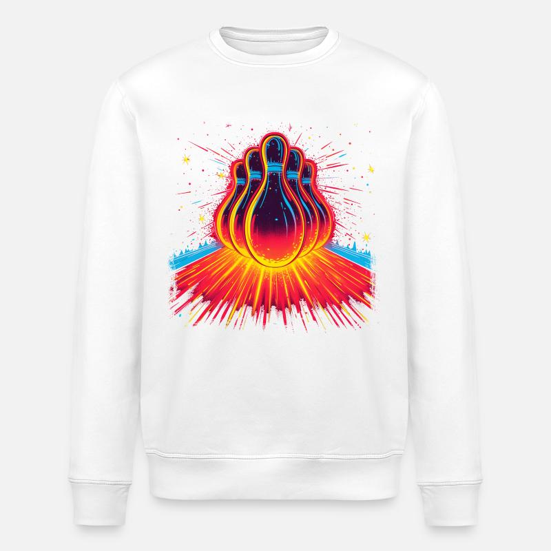 Bowling 90er Look - Stanley/Stella Unisex Bio-Sweatshirt ROLLER - Weiß