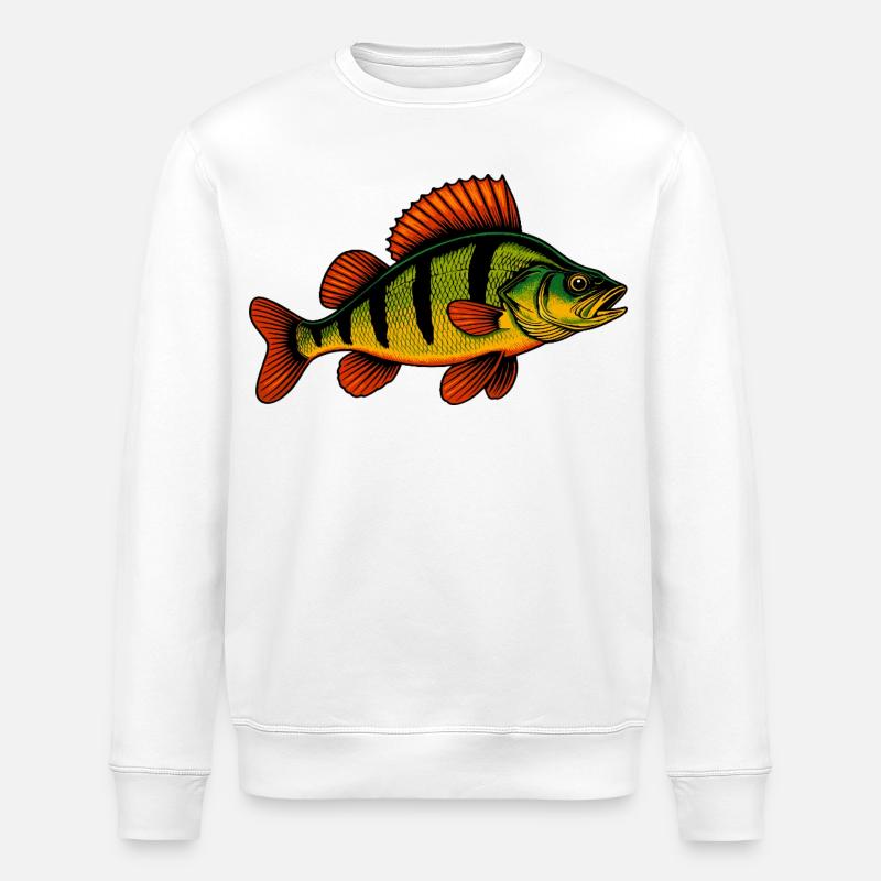 Barsch Flussbarsch Barschangeln Barsche Barsch - Stanley/Stella Unisex Bio-Sweatshirt ROLLER - Weiß