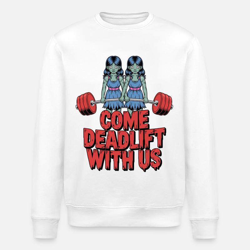 Zombie Gym: Deadlift mit uns - Stanley/Stella Unisex Bio-Sweatshirt ROLLER - Weiß