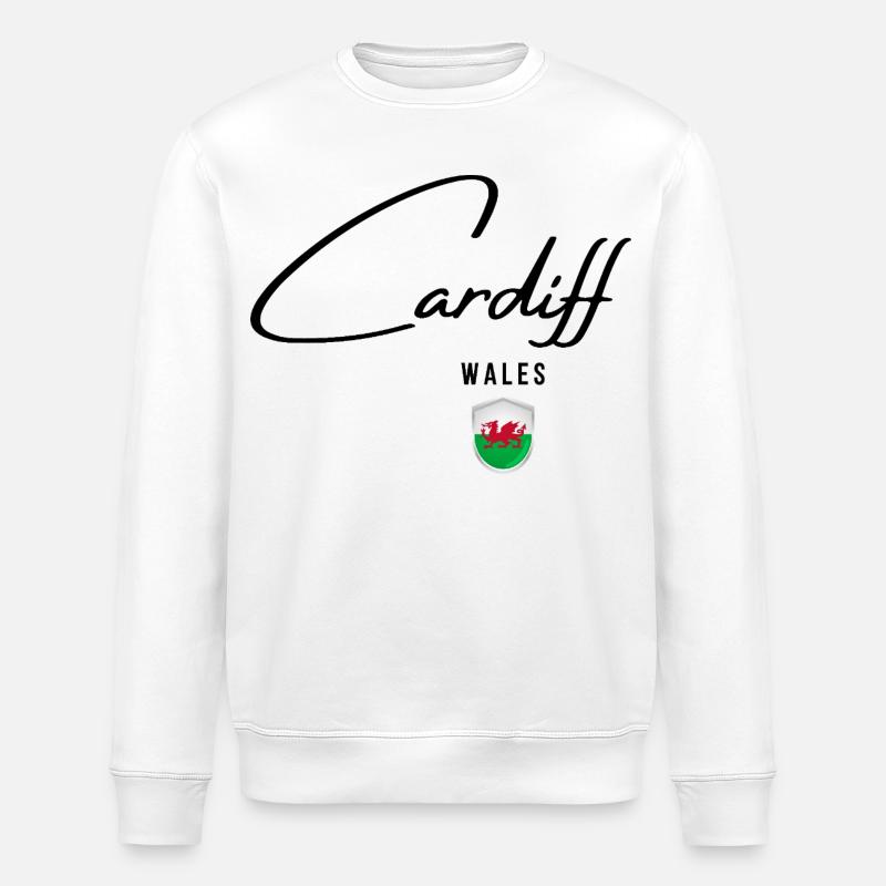 Elegantes Design Cardiff, walisischer Stolz - Stanley/Stella Unisex Bio-Sweatshirt ROLLER - Weiß