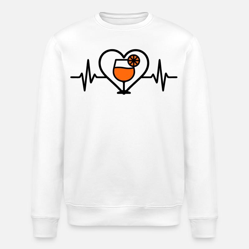 Spritz Herz Cocktail Aperitif - Stanley/Stella Unisex Bio-Sweatshirt ROLLER - Weiß