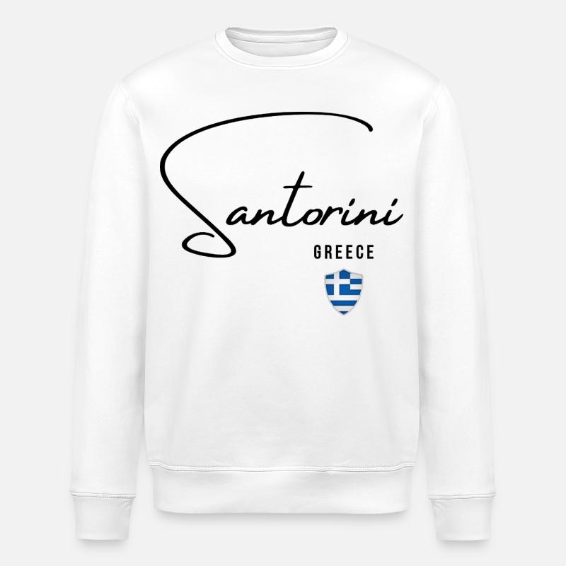 Elegant design Santorini, Greek pride - Stanley/Stella ROLLER Unisex Organic Sweatshirt - white